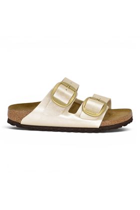 Ciabatta donna BIRKENSTOCK  in Birko-Flor colore perla. BIRKENSTOCK- | ARIZONA BIG BUCKLE GRACEFUL BIRKO FLORPERLA